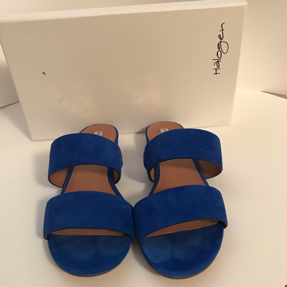 Halogen Blue Suede Slides Sandals - Picture 2 of 7